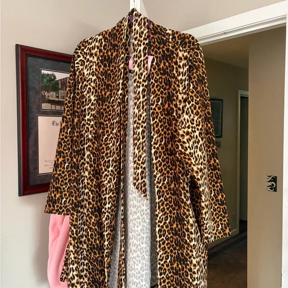 Leopard cardigan coat
